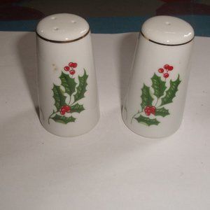 Salt pepper shakers Christmas holly berries
